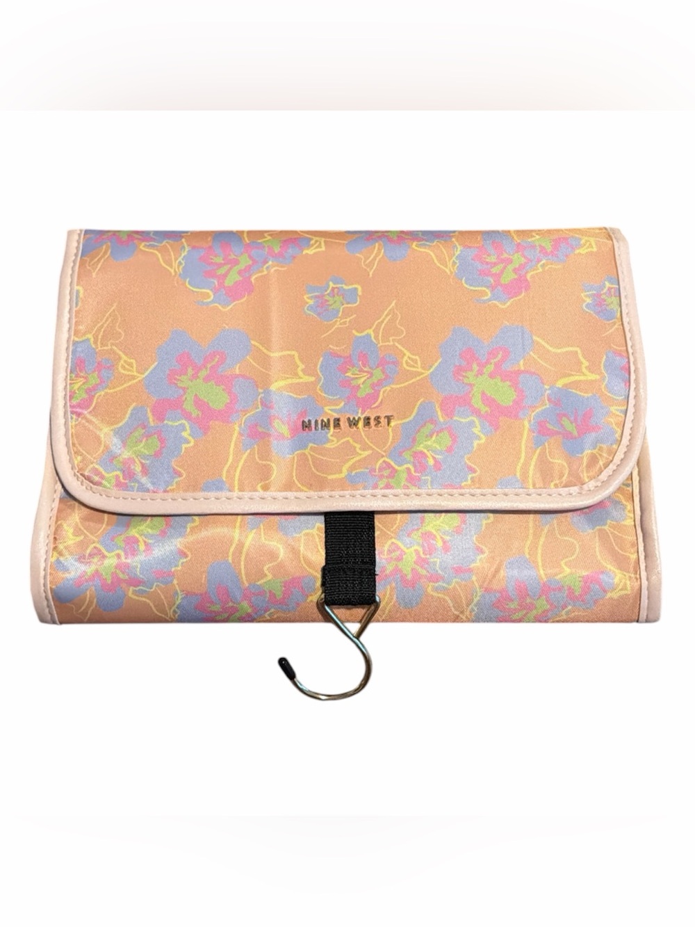 Nine West Hanging Travel Organizer Tri-Fold Hibiscus Floral Pattern